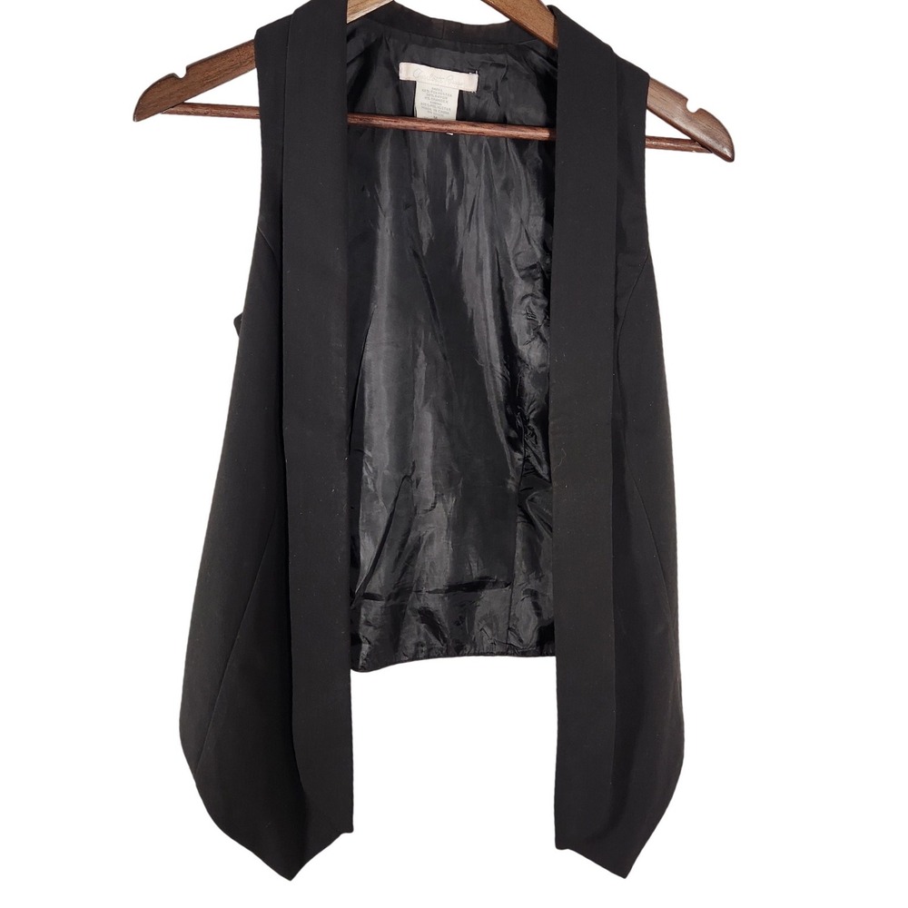 Charlotte Russe Black Sleeveless Open Front Vest Long in Front Size‎ Medium